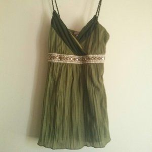 Late 90s/ Y2K Style Olive Embellished Camisole Size S